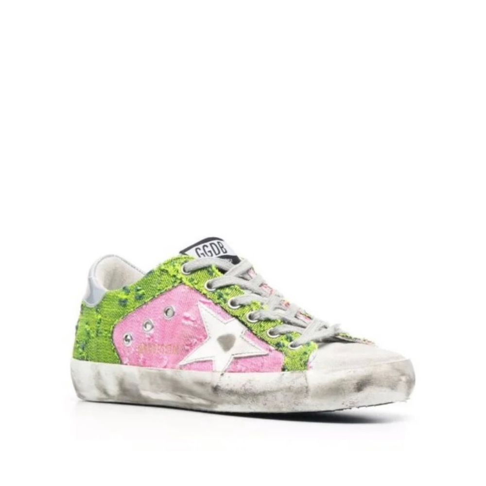 Golden Goose Women's Pink and Green Sneakers